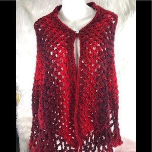 Handmade ombré red shawl